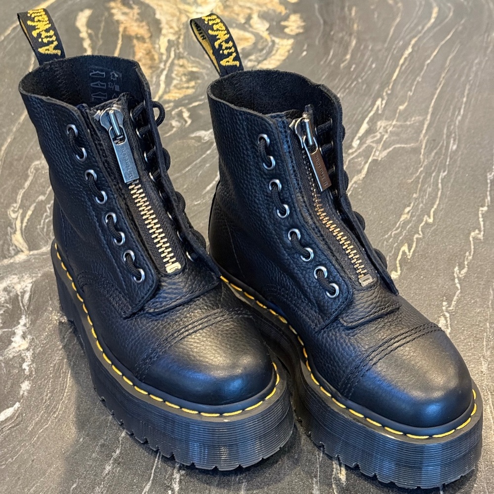 Dr. Martens Sinclair Milled Nappa Leather Platform Boots